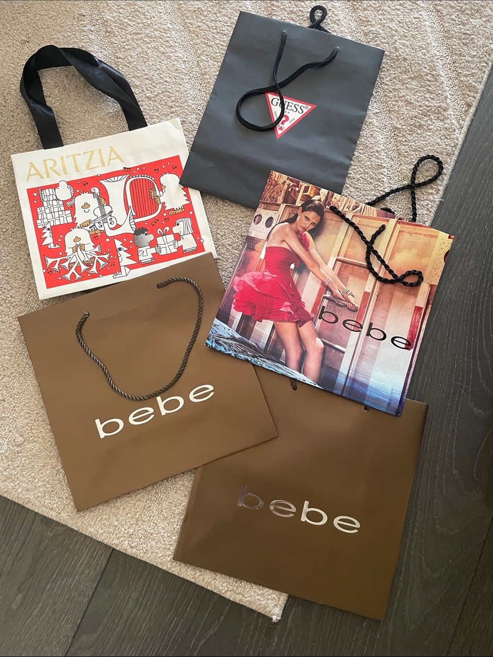 bebe Brown Logo Shopping bag bundle